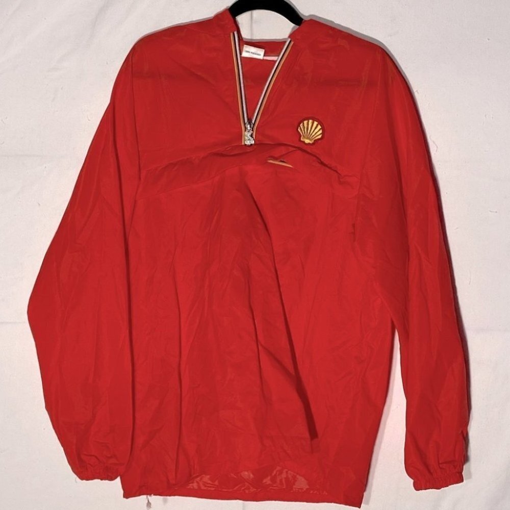 Vintage K-Way Shell Red Poncho Pullover Windbreaker L Festival Rain Repellant
